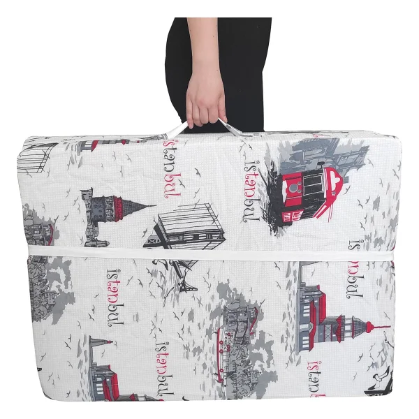 Nelson Tek Kişilik Katlanır Yer Yatağı Sünger Yatak Katlanır Yatak 80 X 180 Cm Istanbul Desen - 80 x 180 x 6 cm - Görsel 3