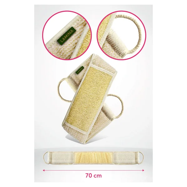 Lamina Doğal Kabak Lifi Banyo ve Hamam Kesesi 5 Parça Set Çift Taraflı Peeling Özellikli - Görsel 3