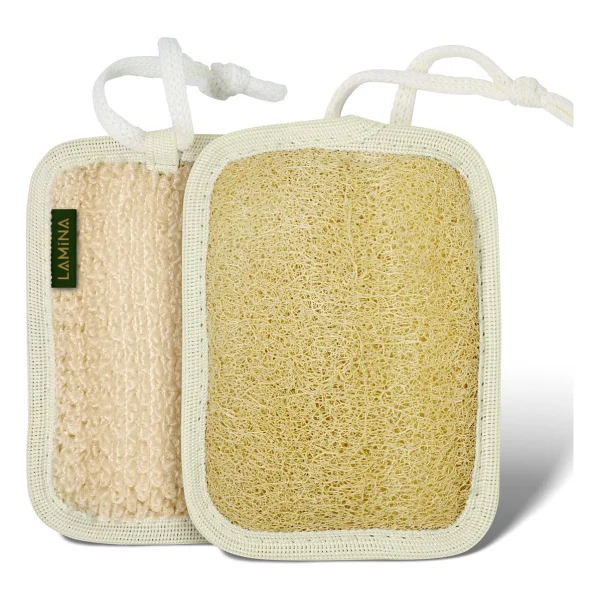 Lamina Doğal Kabak Lifi Banyo ve Hamam Kesesi 5 Parça Set Çift Taraflı Peeling Özellikli - Görsel 5