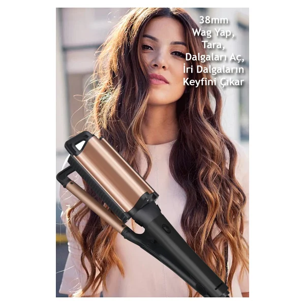 ShiboWavy 2in1 38 mm Wag Saç Maşası - Görsel 2