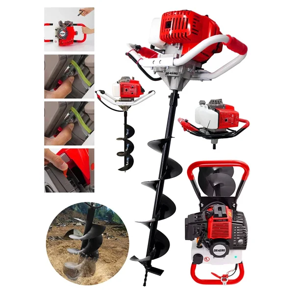 Dragro H1721 15 cm 9.9 Hp Benzinli Toprak Burgu Makinesi - Görsel 4