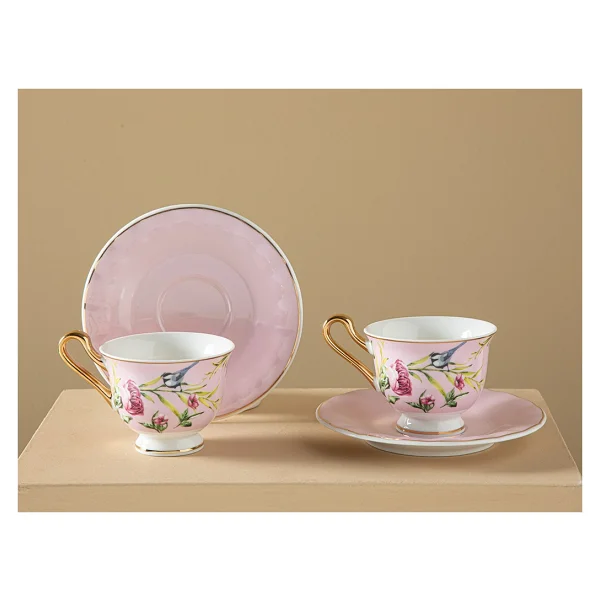 English Home Vanilla New Bone China Açık Pembe 2 Kişilik Kahve Fincan Takımı - Görsel 2