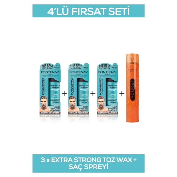 Fontenay Saç Şekillendirici Pudra Toz Wax Matt Effect Mavi 20gr X3 + 400ml Saç Sprey 4'Lü Set - 1 - Görsel 4