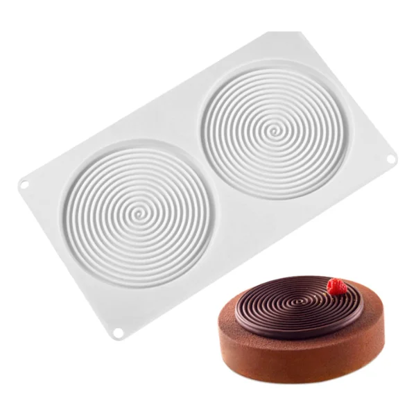 Pastry Planet Profesyonel 2 Li Spiral Silikon Pasta Kek Çikolata Kalıbı - Görsel 3