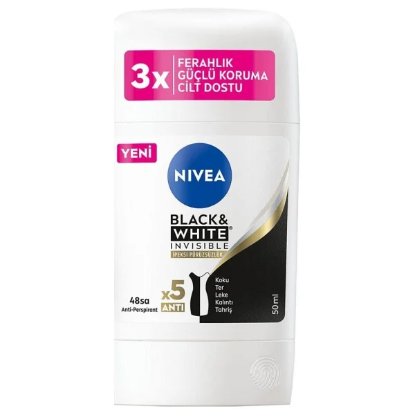 Nivea Invisible For Black & White İpeksi Pürüzsüzlük 50 ml Kadın Stick Deodorant - Görsel 4