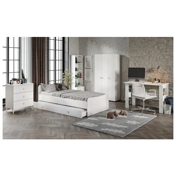 KZNMOB HOME Selen Çocuk Odası Takımı Beyaz - 5 Parçalı Tamamı 1. Kalite Mdf - Görsel 6