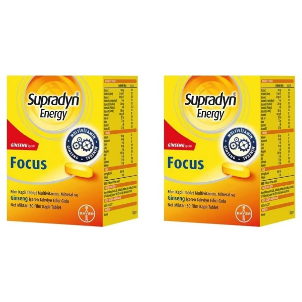 Supradyn Focus Film Kaplı Tablet 30'lu Kutu - Multivitamin, Mineral ve Ginseng İçeren Takviye Edici Gıda (Almanya Menşeli) - Görsel 4