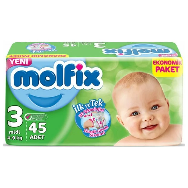 Molfix 3 Numara Midi 45'li Bebek Bezi - Görsel 4