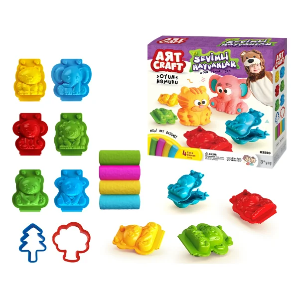 Art Craft 3D Sevimli Hayvanlar Oyun Hamuru Seti 200 gr 03550 - Görsel 6