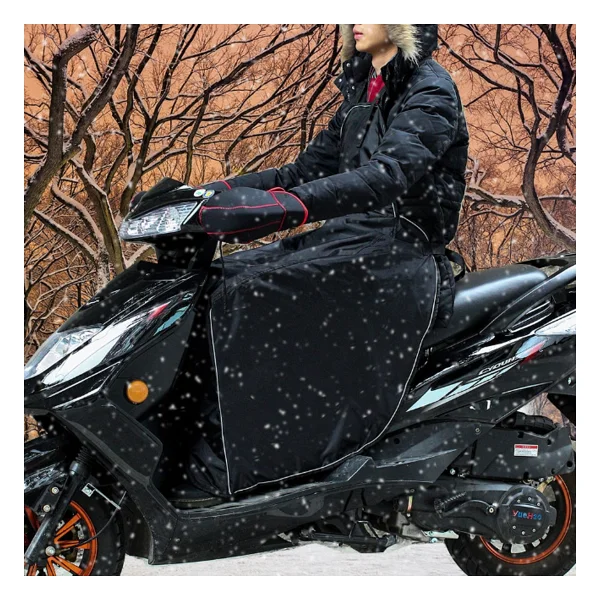 Bundera Scooter Diz Koruma Örtüsü Motorsiklet Dizlik Yağmur Rüzgar Önleyici Koruyucu Örtü Rüzgarlık - Siyah - Görsel 2