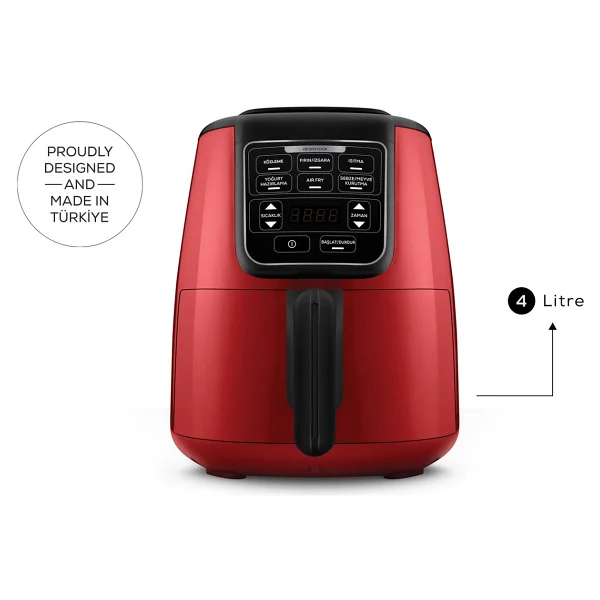 Karaca Air Pro Cook Köz XL Airfryer 4 lt Yağsız Ruby Fritöz - Görsel 5