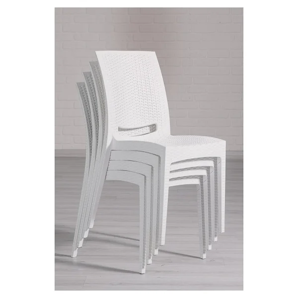 Mobetto 2 Adet Rattan Beyaz Sandalye / Balkon-Bahçe-Teras - Renkli - Görsel 3