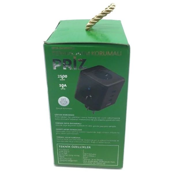 Fulltech FTR-09 2500 Joule USB'li Kablosuz 3'lü Akım Korumalı Priz - Görsel 4