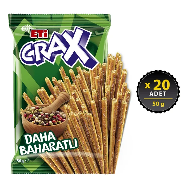 Eti Crax 50 gr 20'li Paket Baharatlı Çubuk Kraker - Görsel 6