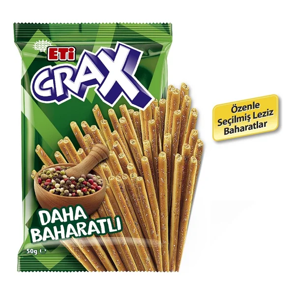 Eti Crax 50 gr 20'li Paket Baharatlı Çubuk Kraker - Görsel 8