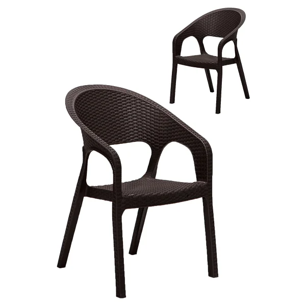 Mobetto 2 Adet Garden Kahve Sandalye / Balkon-Bahçe-Teras - Renkli - Görsel 4