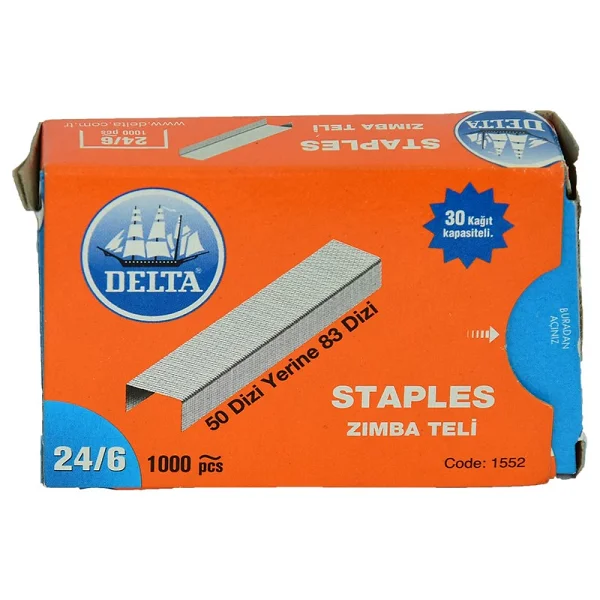 Delta Zımba Teli Gri No-24/6 83 Dizi 1000 Adet Kod-1552 - Görsel 2