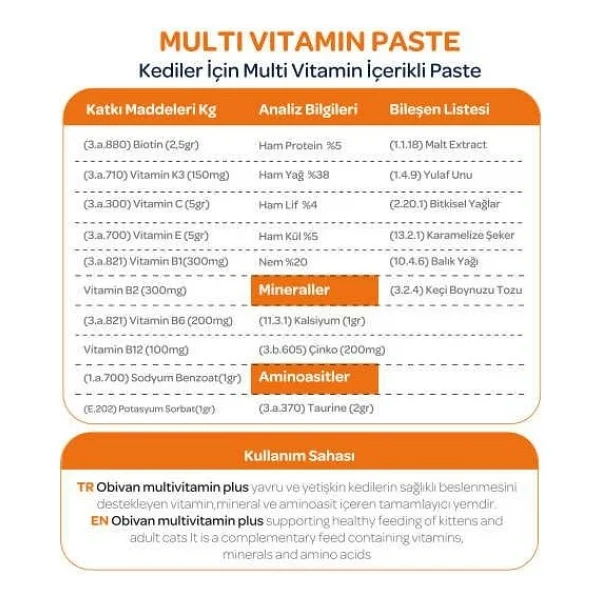 Obivan Multivitamin 100 gr Kedi Maltı - Görsel 2
