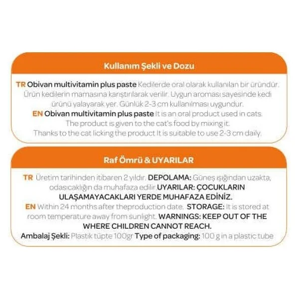 Obivan Multivitamin 100 gr Kedi Maltı - Görsel 3