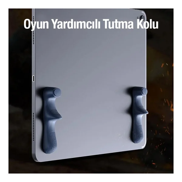 Memo PB02 2 Adet Tablet İçin Yapışkanlı Silikon Oyun Yardımcı Tutma Kolu LACİVERT - Görsel 3