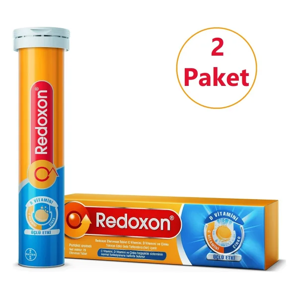 Redoxon Üçlü Etki 15 Efervesan Tablet Portakal Aromalı 3 Paket C Vitamini D Vitamini Çinko - 3 Adet - Görsel 6