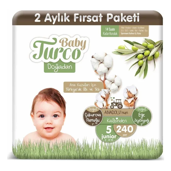 Baby Turco Doğadan 7 Numara XX Large 168'li Bebek Bezi - Görsel 6