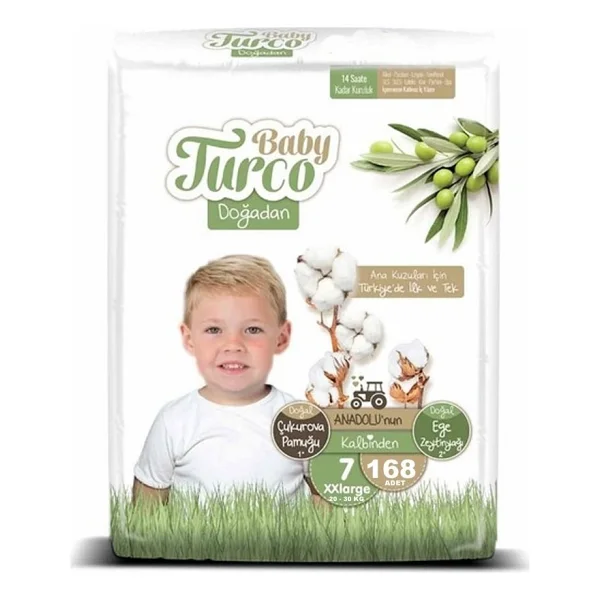 Baby Turco Doğadan 7 Numara XX Large 168'li Bebek Bezi - Görsel 2