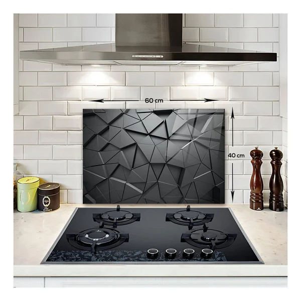 Decorita Antrasit Kristal Cam Ocak Arkasi Koruyucu 40CM x 60CM - 1 Adet - Görsel 2