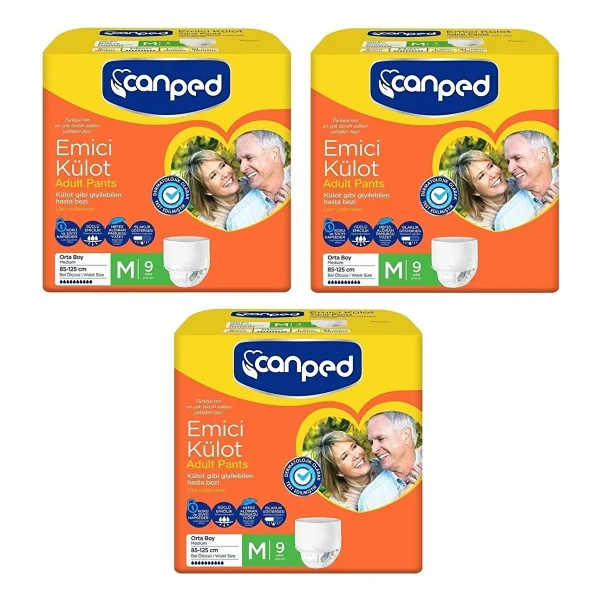 Canped Emici Külot Orta Boy M 9'lu 3 Adet Hasta Bezi - Görsel 4
