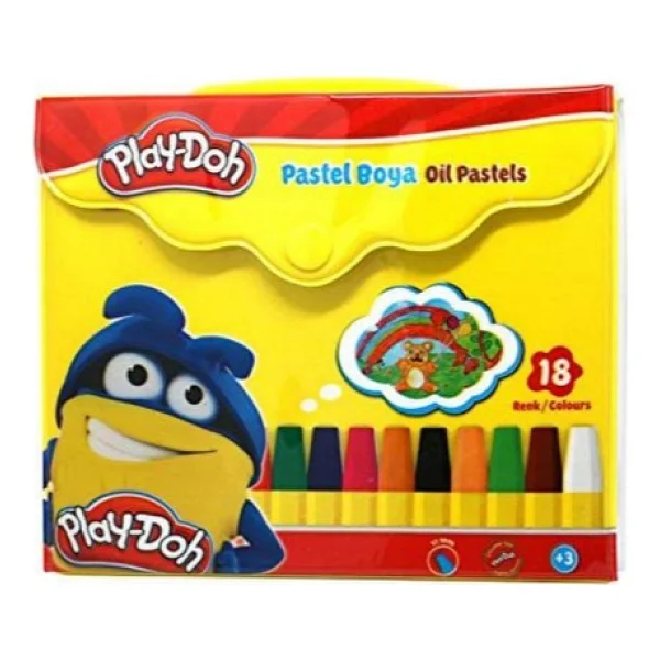 Play-Doh PLAY-PA006 Çantalı 18'li Pastel Boya - Görsel 6