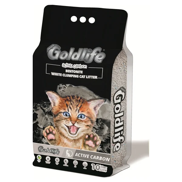 Goldlife Aktif Karbonlu 10 lt İnce Taneli Bentonit Kedi Kumu - Görsel 3