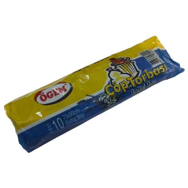 Ögem Battal Boy Çöp Poşeti 75x90 cm 10 Lu Rulo x 50 Paket = 500 Adet Mavi - 75 x 90 cm - Görsel 5