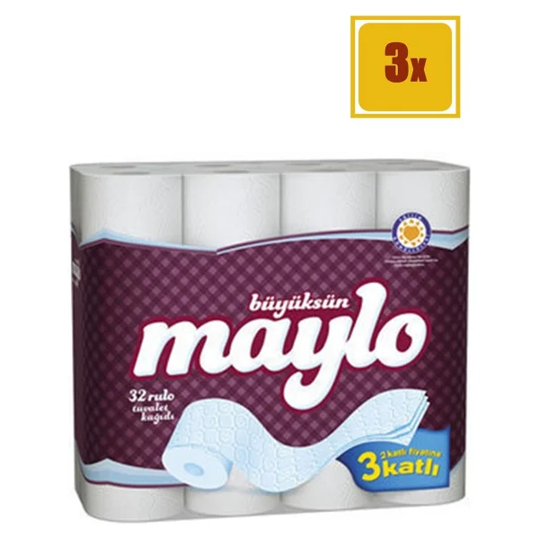 Maylo Tuvalet Kağıdı 3 Katlı 32 'li 3 Adet - Görsel 4