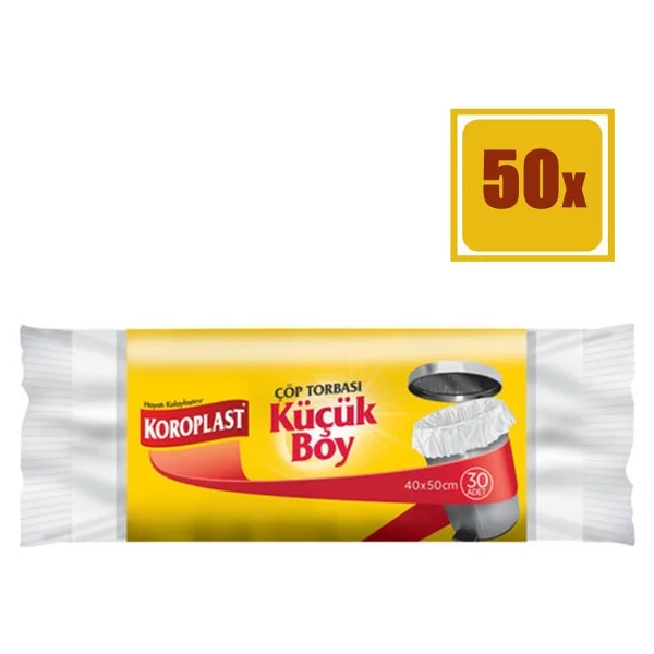 Koroplast Küçük Boy 40x50 cm 30 Adet 50'li Paket Çöp Torbası - Görsel 3