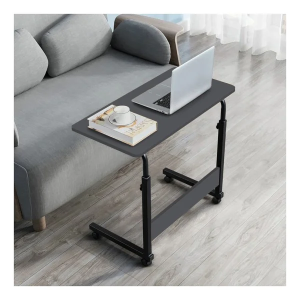 servetavcı Yükseklik Ayarlı Laptop Sehpası Ve Çalışma Masası - Antrasit (tekerli) Oval Kenar - 60x40 - Görsel 6
