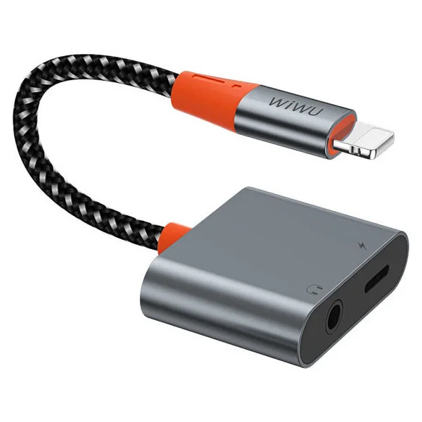 Wiwu LT07 Lightning To 3.5mm Aux Çevirici Ses Adaptörü - Gri - Görsel 2