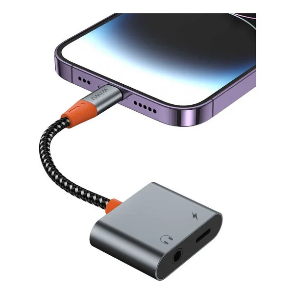 Wiwu LT07 Lightning To 3.5mm Aux Çevirici Ses Adaptörü - Gri - Görsel 4