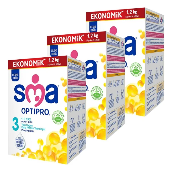 SMA Optipro 3 Probiyotik Devam Sütü 1200 gr 3 Adet - Görsel 3