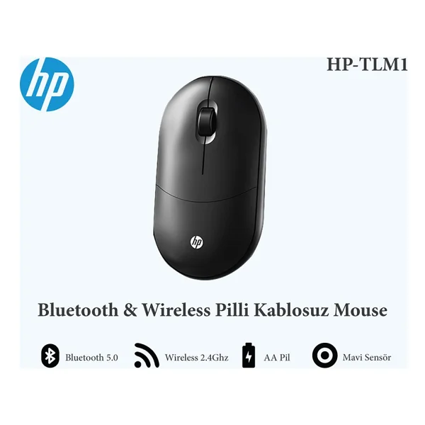 HP TLM1 3CY37PA Siyah Sessiz Bluetooth ve Wireless Mouse - Görsel 5