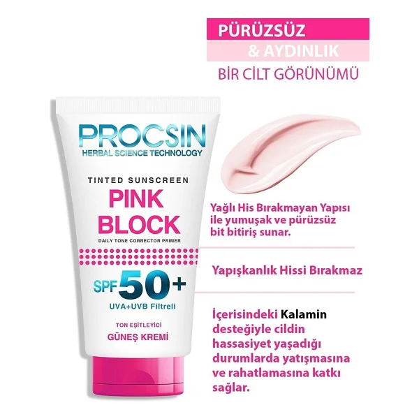 Procsin Pink Block Aydınlatıcı 50 ml 50 Faktör Güneş Kremi - Görsel 3