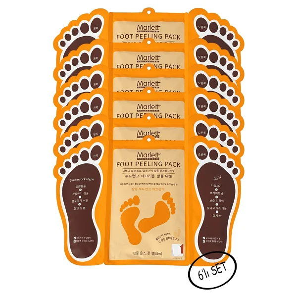 Marlett Foot Peeling Pack - Professıonal Çorap Tipi Ayak Peeling Maskesi 6'lı Set - Görsel 5