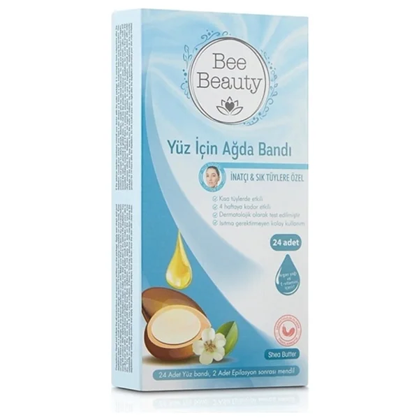 Bee Beauty İnatçı Sık Tüyler için Yüze Özel 24'lü Ağda Bandı - Görsel 2