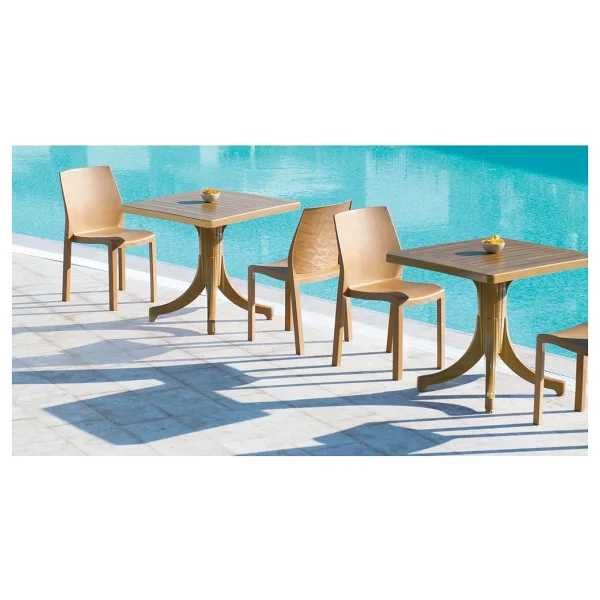 Papatya Yummy Sandalye Teak - Plastik Bahçe Sandalyesi - Bej - Görsel 6