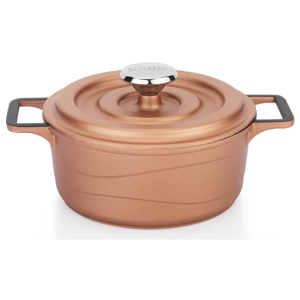 Schafer Retro Cast Rosegold 5 Parça Mini Döküm Tencere Seti - Görsel 3