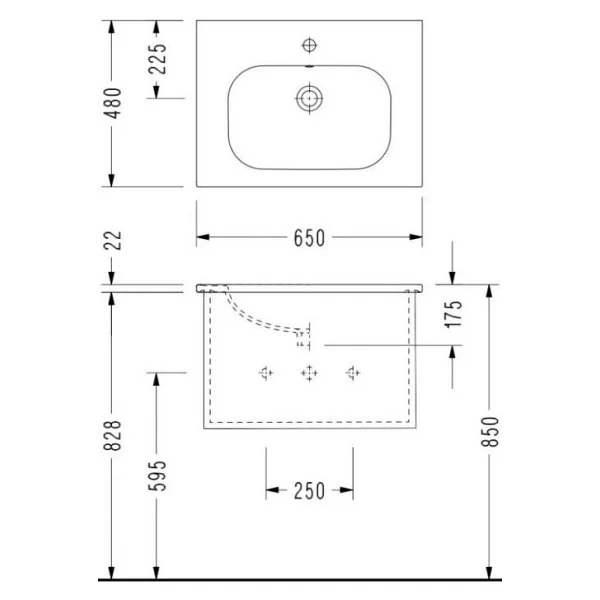 Serel Nita Etajerli Mobilya Dolap Uyumlu Lavabo 48x65 cm - Beyaz - Görsel 2