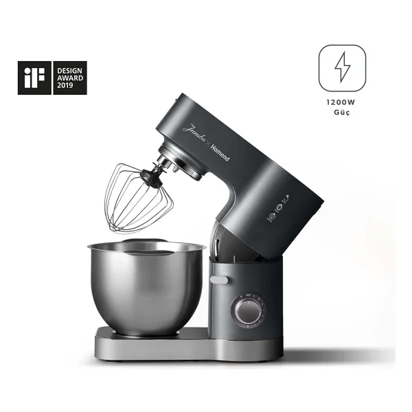Jumbo x Homend Artfood 3025H 1200 W 5.5 lt Antrasit Stand Mikser - Görsel 2