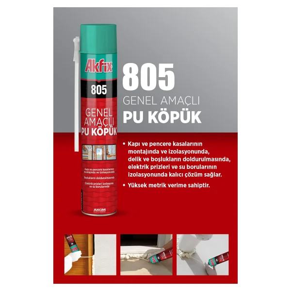Akfix 805 Pu Pipetli Köpük 750ML - Açık Sarı - Görsel 2
