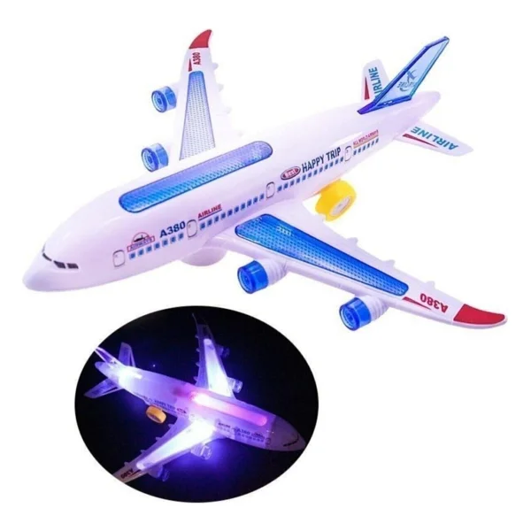 Hareketli Pilli Işıklı Aırbus Happy Toys Uçak - Görsel 5