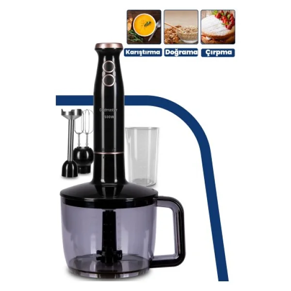 Goldmaster GM-7273 Bestmax Siyah Gold 1500 W Blender Seti - Görsel 2