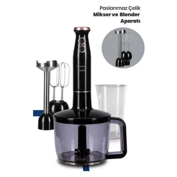 Goldmaster GM-7273 Bestmax Siyah Gold 1500 W Blender Seti - Görsel 6